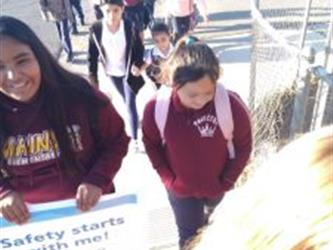 Students walking to school