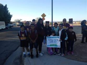 Students walking to school