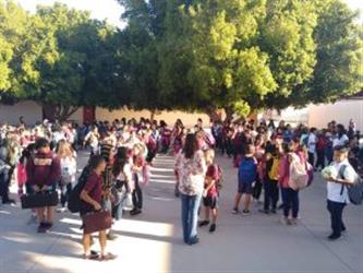 Students walking to school