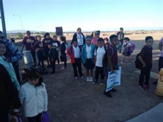 Students walking to school