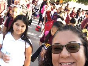 Students walking to school
