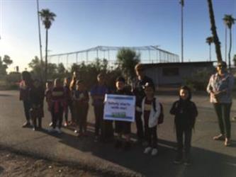 Students walking to school