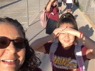 Students walking to school