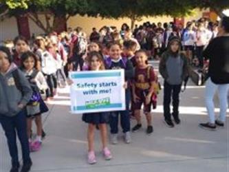 Students walking to school