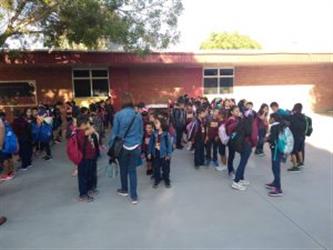 Students walking to school