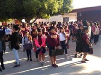 Students walking to school